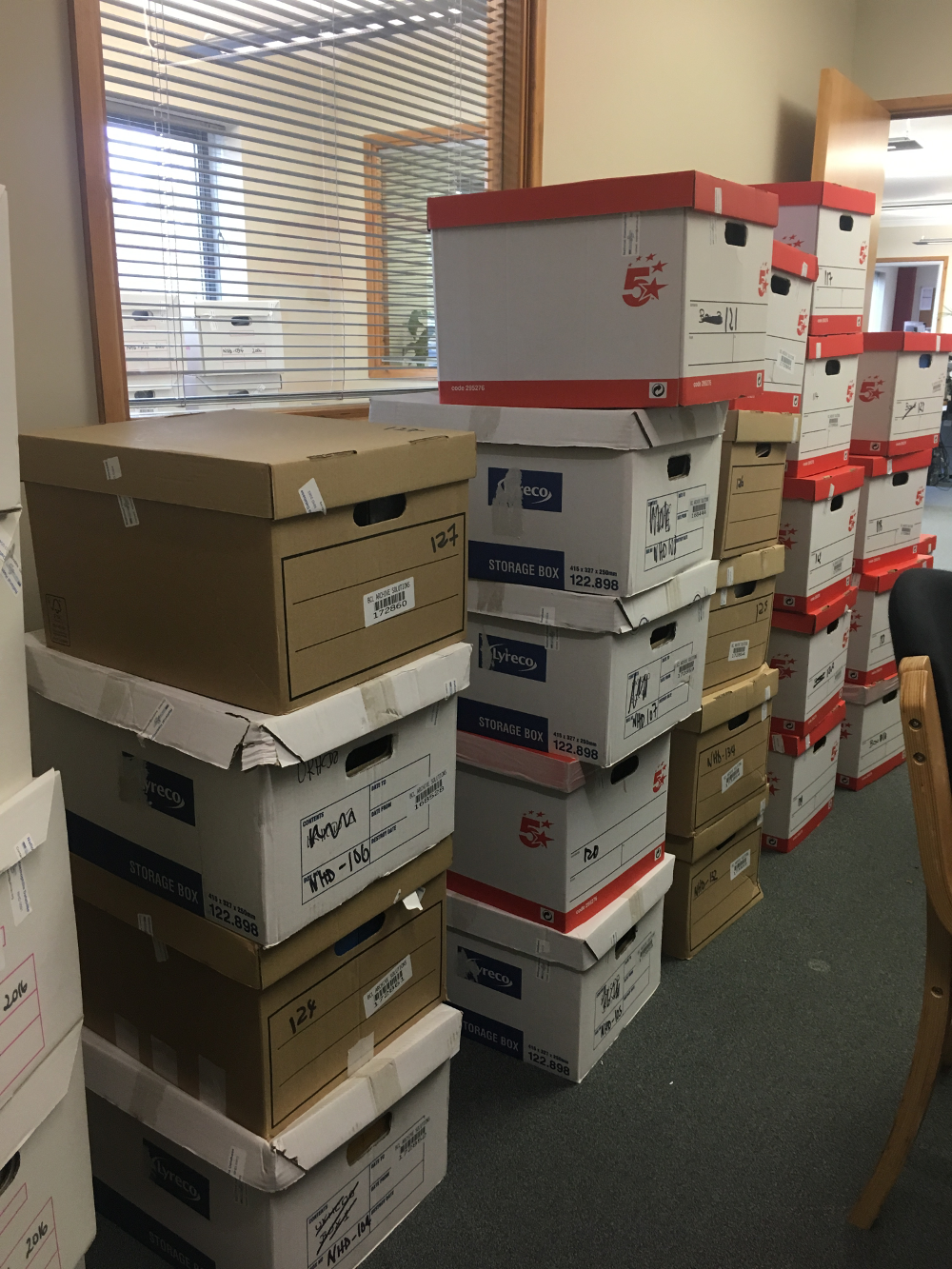 Boxes of files